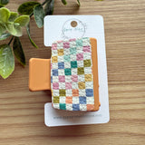 Hair Claw- Boho Checkered