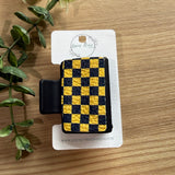 Hair Claw- Black & Yellow Checkered