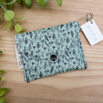 Mini Pouch-  Black & Green Floral