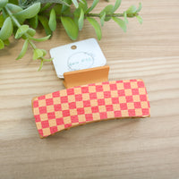 Hair Claw- Red & Yellow Checkered