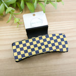 Hair Claw- Black & Yellow Checkered