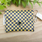 Mini Pouch-  Black & Yellow Checkered