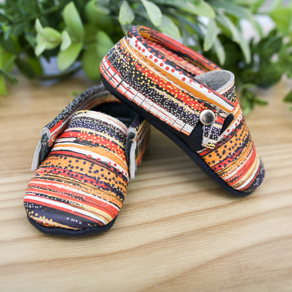 Baby Moccasins- Autumn Boho Strokes