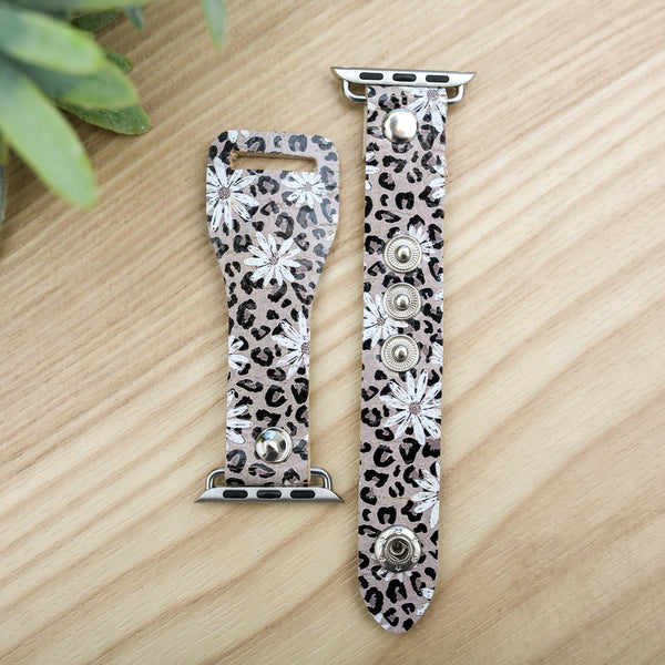 Smart Watch Band- Daisy & Leopard