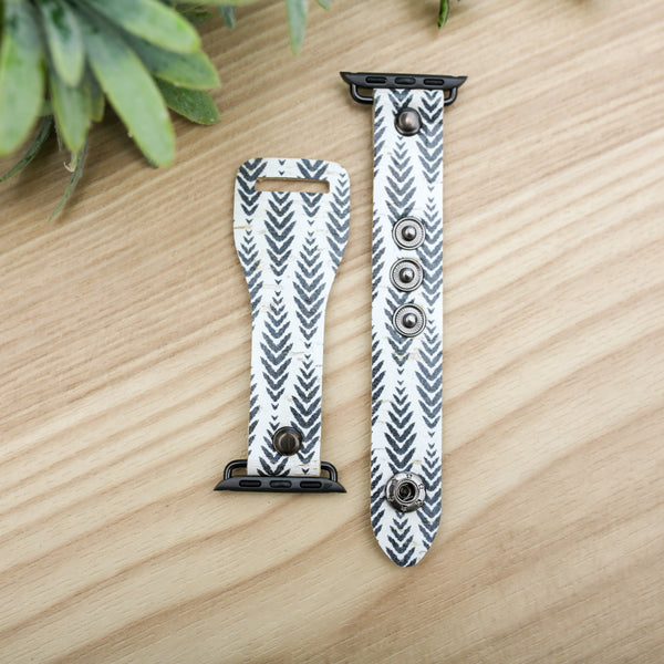 Smart Watch Band- Black & White Tribal