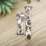 Smart Watch Band- Brown Cow Print