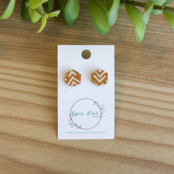 Stella- Hexagon Mustard Chevron