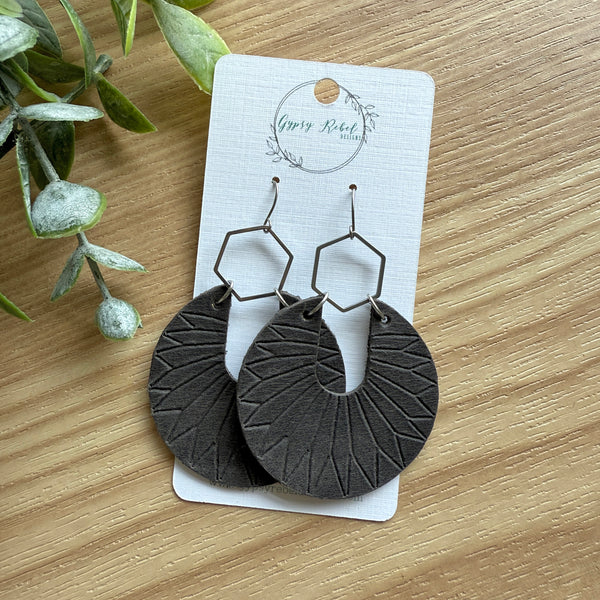 Amelia- Matte Black Embossed