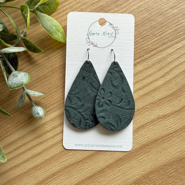 Taylor- Teal Floral Embossed