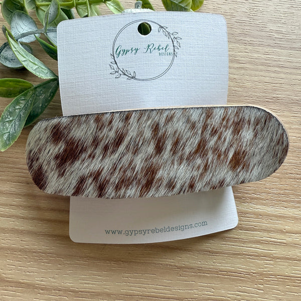 Hair Clip Flat- Brown Hair on Hide