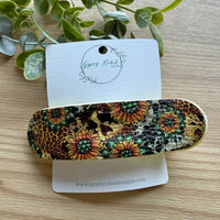 Hair Clip Flat- Sunflower Leopard