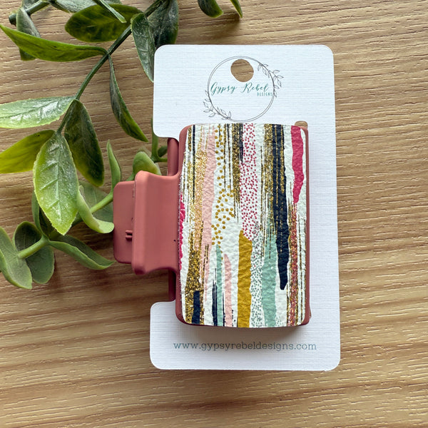Hair Claw- Boho Stripes