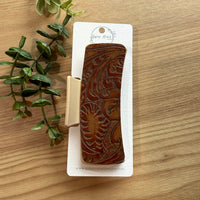 Hair Claw- Brown Embossed