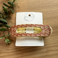 Hair Clip Flat- Terracotta Triangles