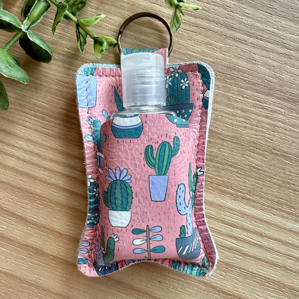 Hand Sanitizer Keychain- Pink Cactus
