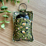 Hand Sanitizer Keychain- Olive Leopard