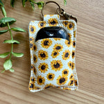 Hand Sanitizer Keychain- White Sunflowers