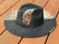 Burnt Hat- Black Metallic Animal Print