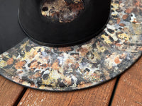 Burnt Hat- Black Metallic Animal Print