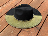 Burnt Hat- Black & Gold Checkered