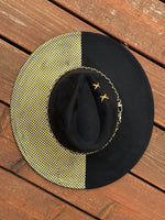 Burnt Hat- Black & Gold Checkered