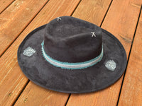 Burnt Hat- Black Animal Print