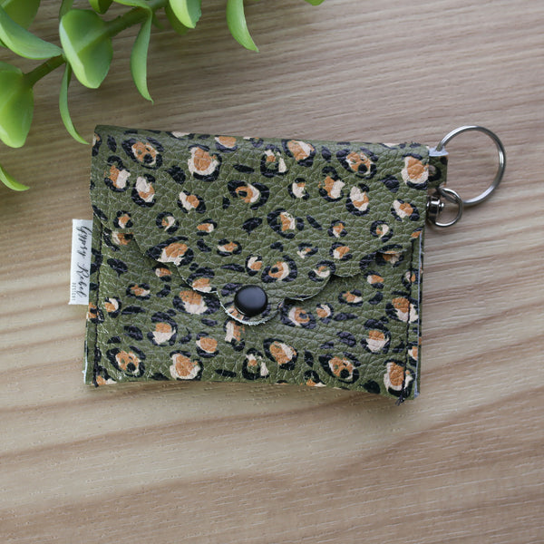 Card & Coin Pouch-Olive Cheetah